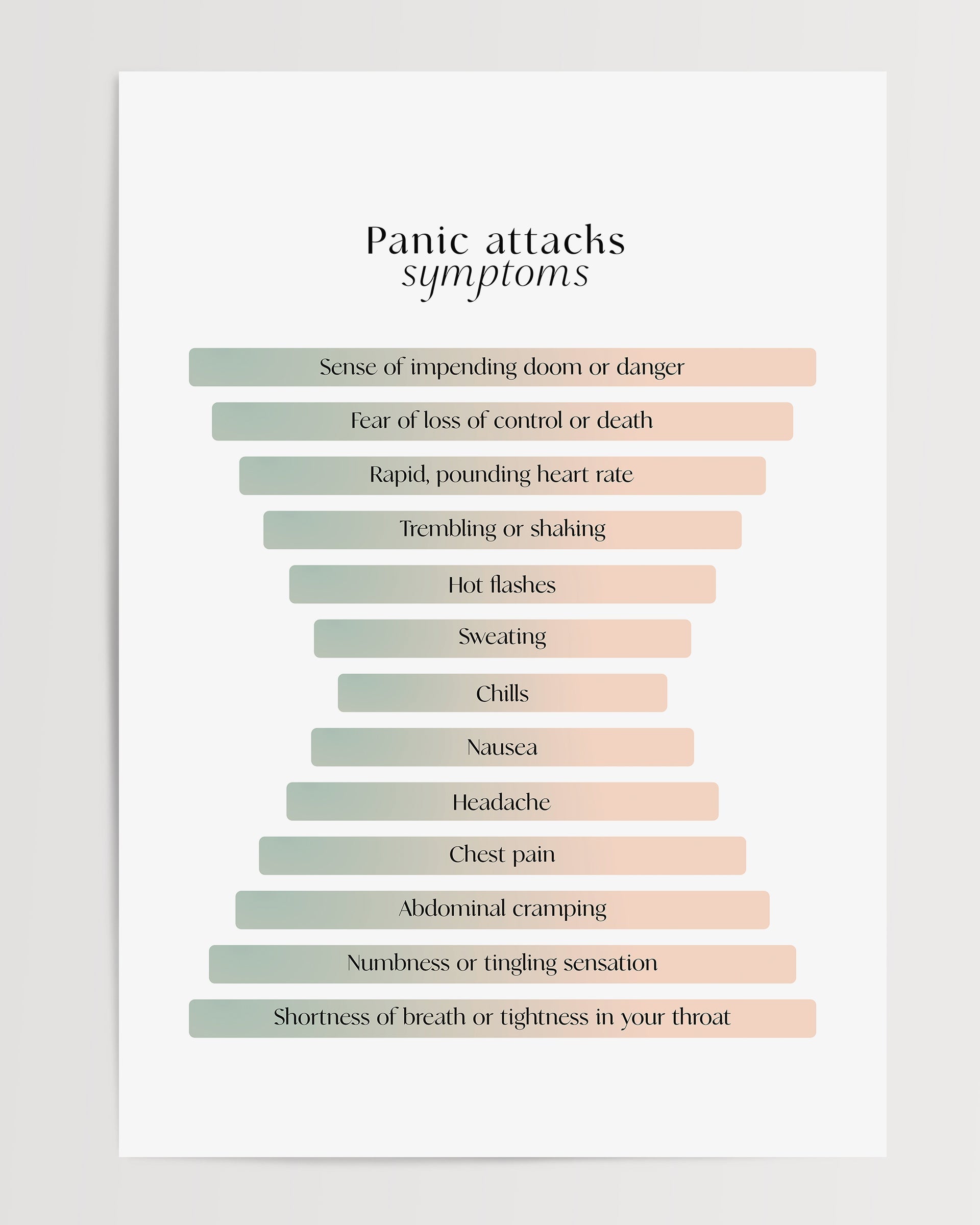 Panic Atack Symptoms - Therapy The Poster Square