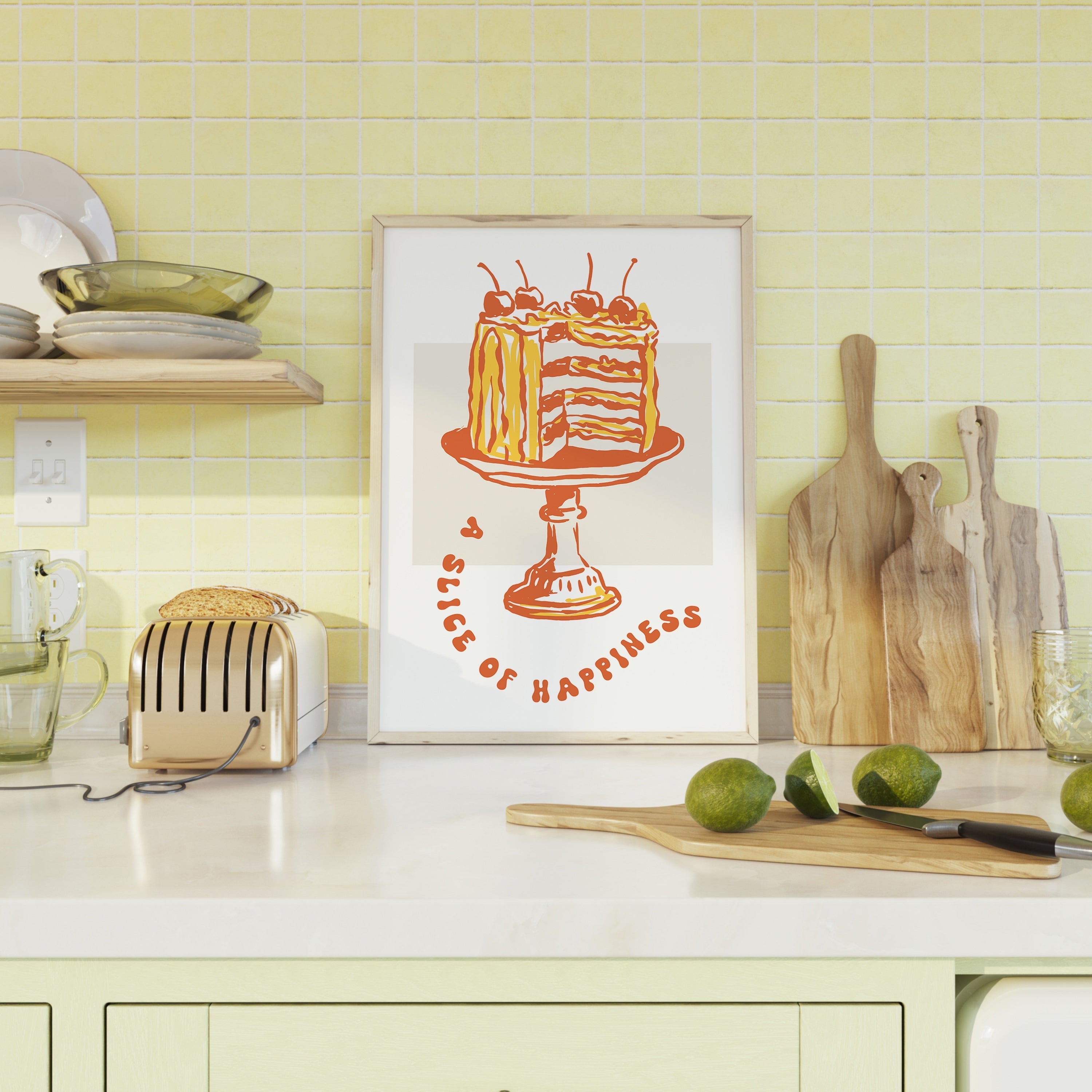 Slice of Happiness - Food The Poster Square